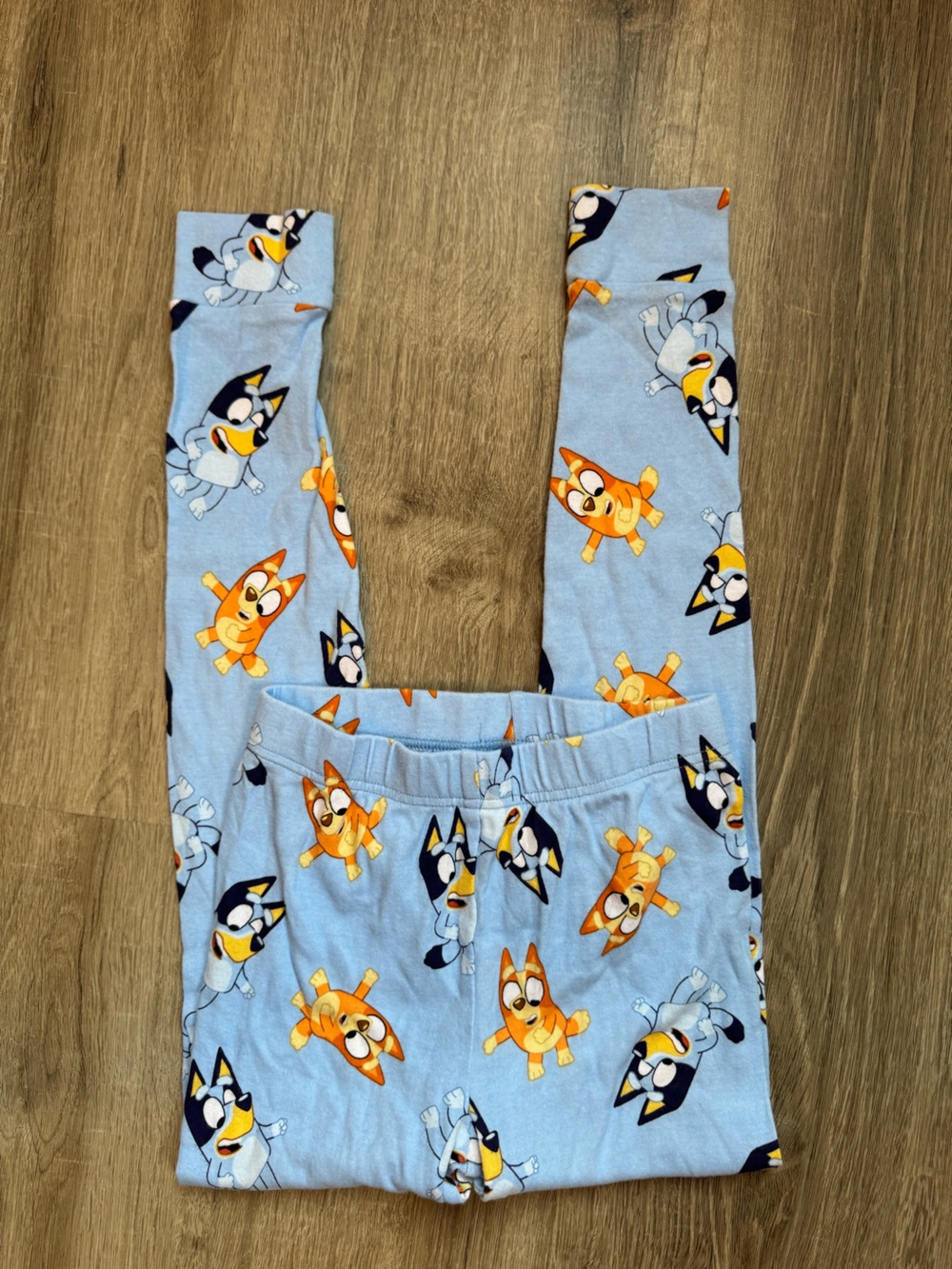 Kids Light Blue Bluey Cartoon Dog Pajama Bottoms